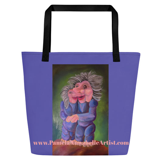 Troll Couple Art by Pamela Annabelle  - Large Tote Bag Waterproof