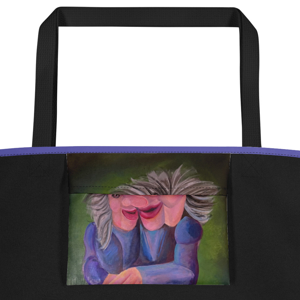 Troll Couple Art by Pamela Annabelle  - Large Tote Bag Waterproof