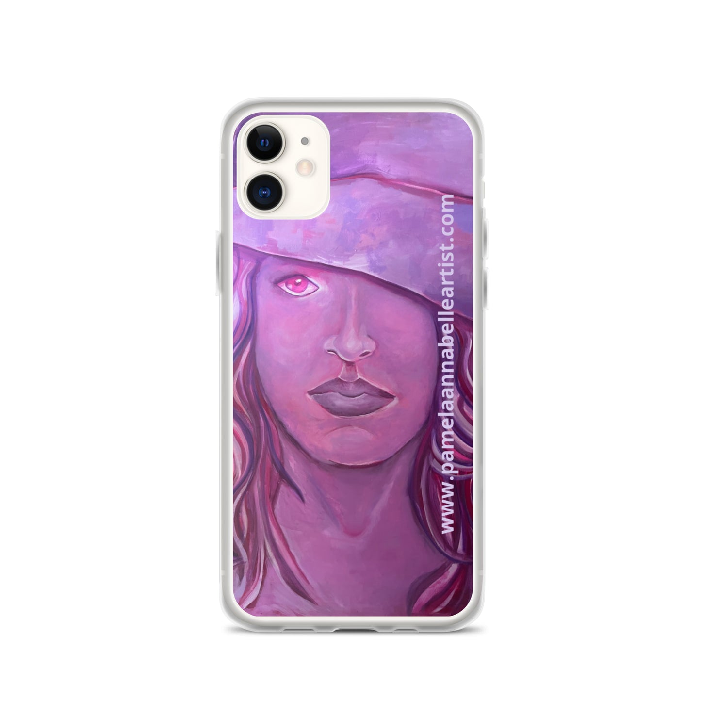 Girl in Pink Hat art iPhone Case Custom Art Pamela Annabelle Artist Figurative Oil Painting Printed on heavy iPhone case