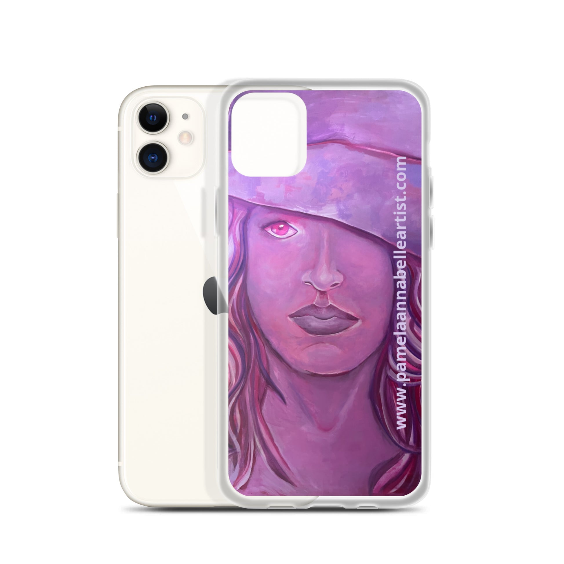 Girl in Pink Hat art iPhone Case Custom Art Pamela Annabelle Artist Figurative Oil Painting Printed on heavy iPhone case