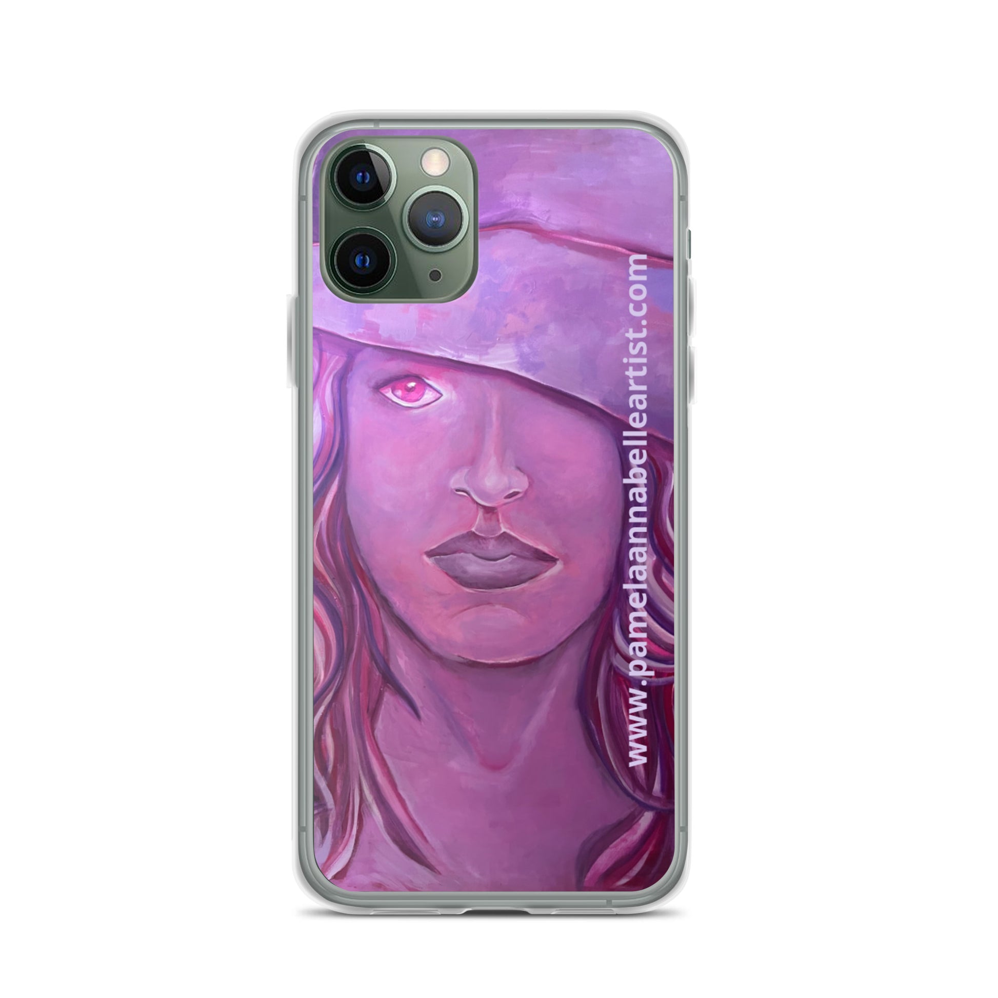 Girl in Pink Hat art iPhone Case Custom Art Pamela Annabelle Artist Figurative Oil Painting Printed on heavy iPhone case