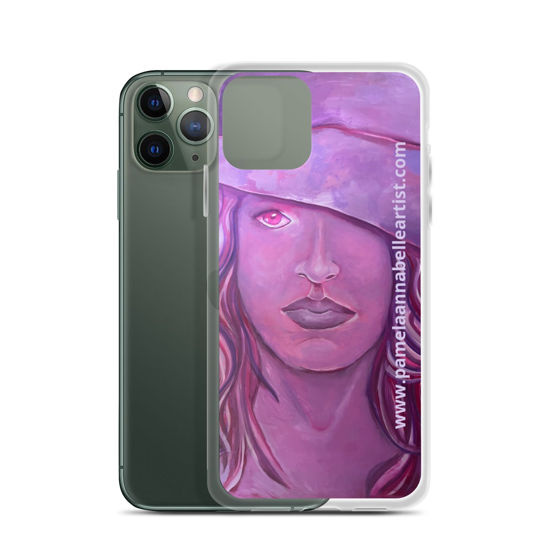 Girl in Pink Hat art iPhone Case Custom Art Pamela Annabelle Artist Figurative Oil Painting Printed on heavy iPhone case