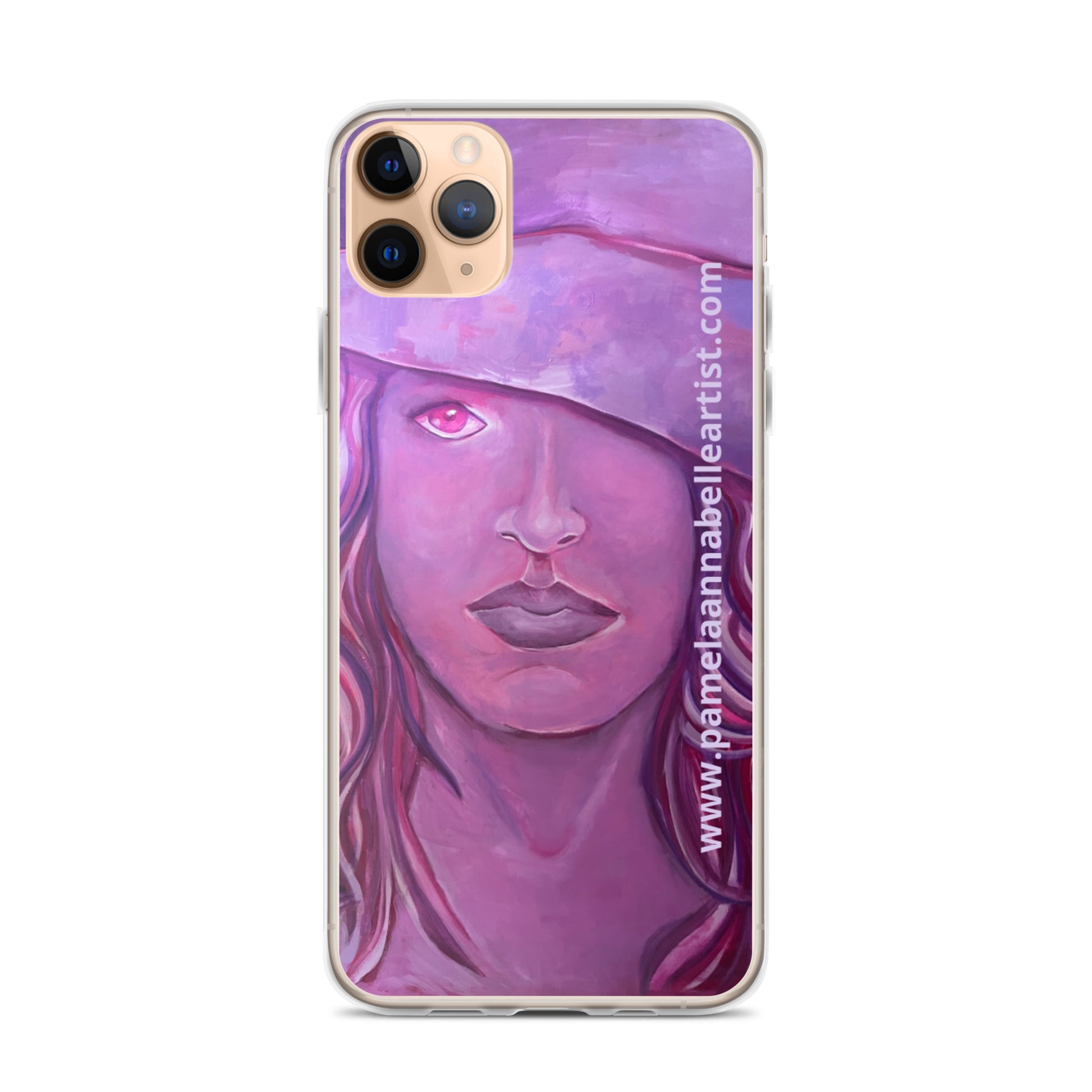 Girl in Pink Hat art iPhone Case Custom Art Pamela Annabelle Artist Figurative Oil Painting Printed on heavy iPhone case