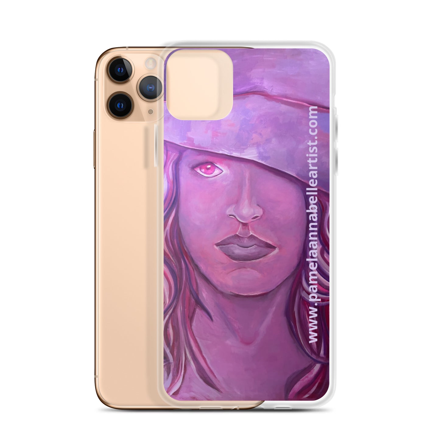 Girl in Pink Hat art iPhone Case Custom Art Pamela Annabelle Artist Figurative Oil Painting Printed on heavy iPhone case