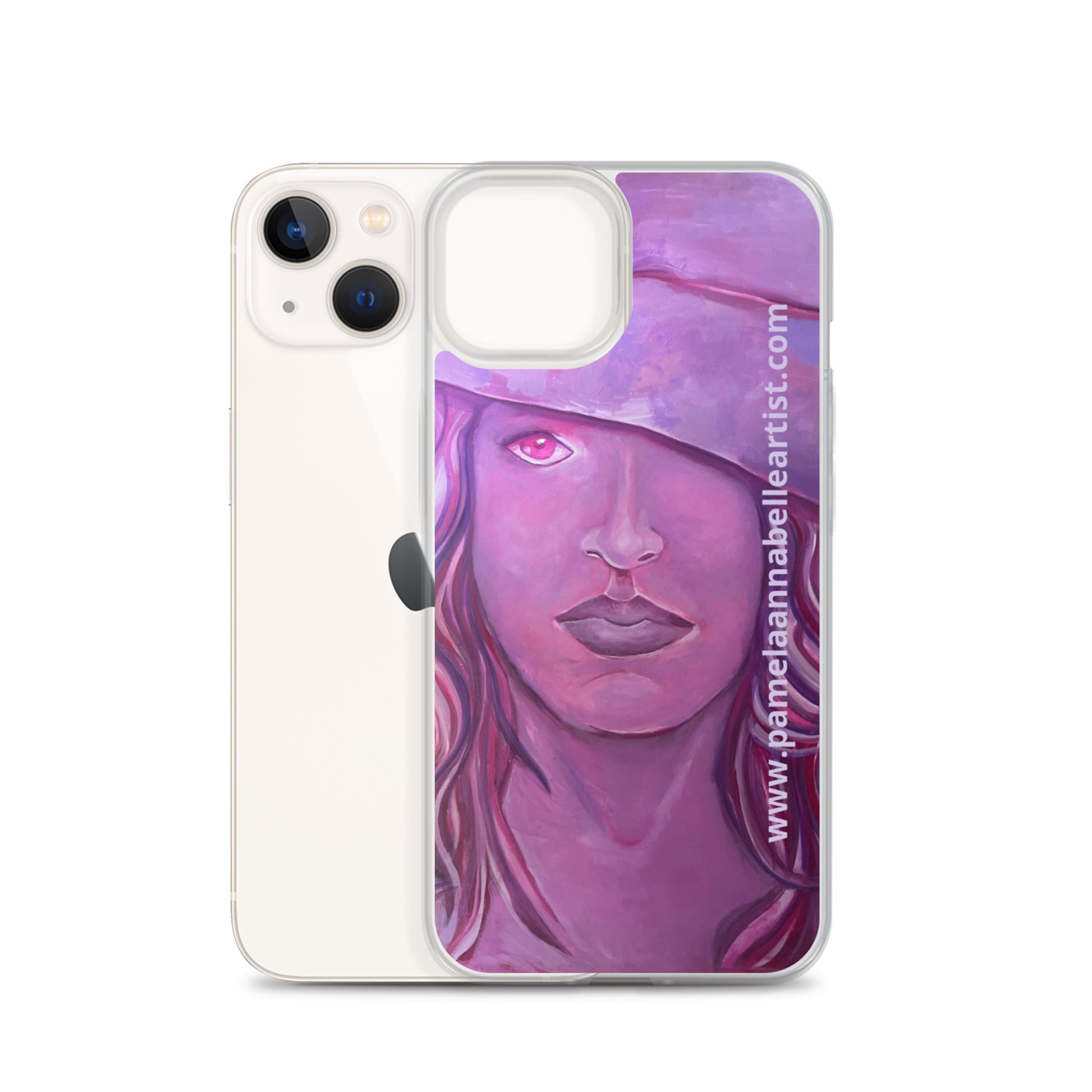 Girl in Pink Hat art iPhone Case Custom Art Pamela Annabelle Artist Figurative Oil Painting Printed on heavy iPhone case