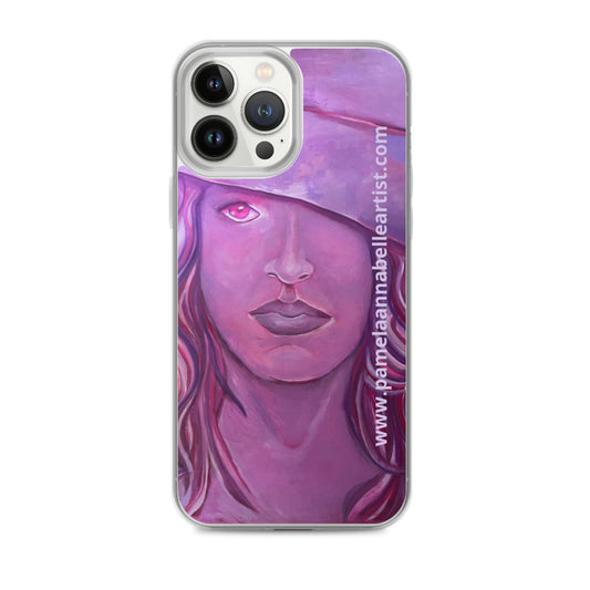 Girl in Pink Hat art iPhone Case Custom Art Pamela Annabelle Artist Figurative Oil Painting Printed on heavy iPhone case