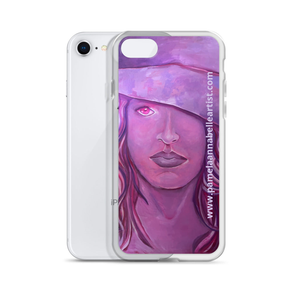 Girl in Pink Hat Art by Pamela Annabelle iPhone Case Accessory