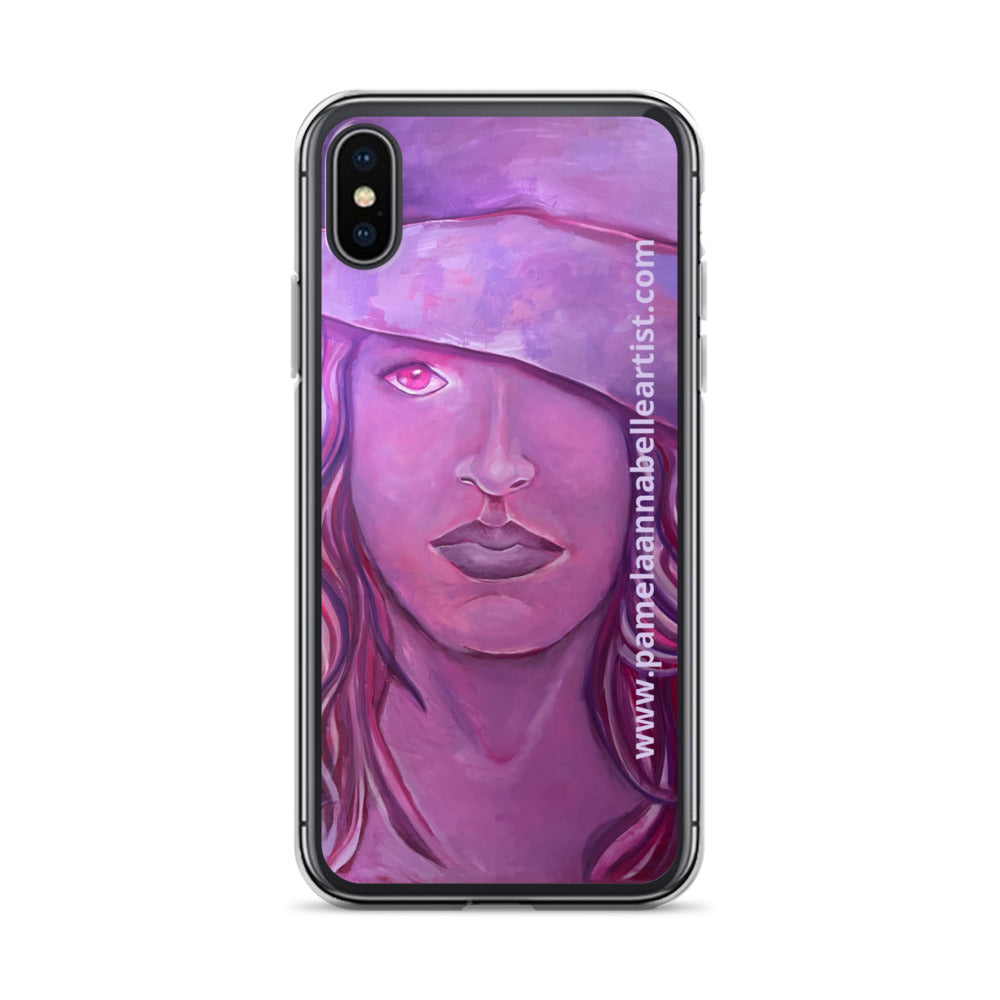 Girl in Pink Hat Art by Pamela Annabelle iPhone Case Accessory