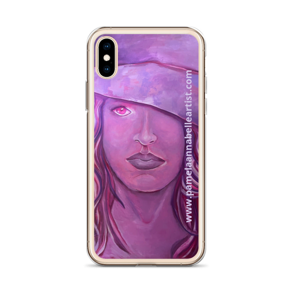 Girl in Pink Hat Art by Pamela Annabelle iPhone Case Accessory