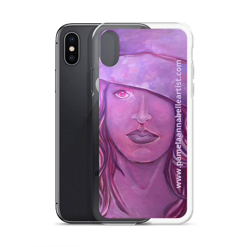 Girl in Pink Hat Art by Pamela Annabelle iPhone Case Accessory