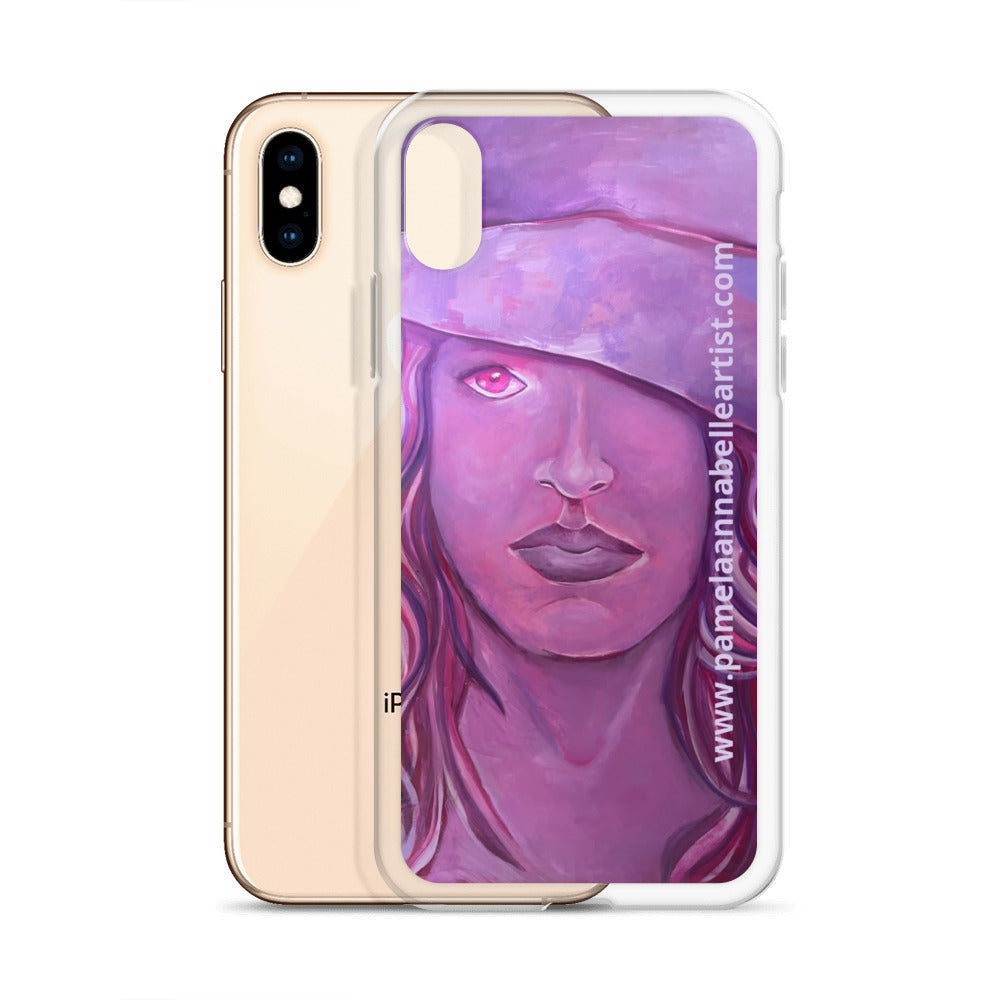 Girl in Pink Hat Art by Pamela Annabelle iPhone Case Accessory