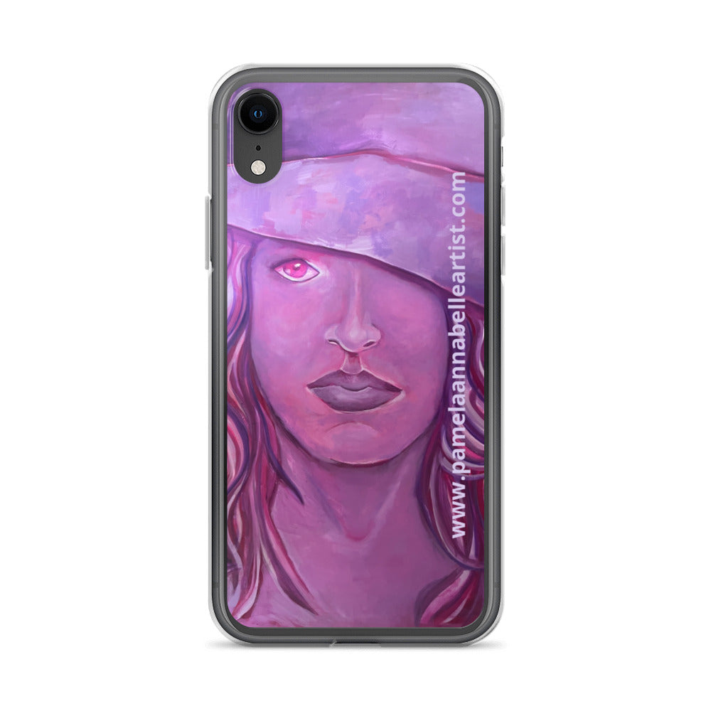 Girl in Pink Hat Art by Pamela Annabelle iPhone Case Accessory