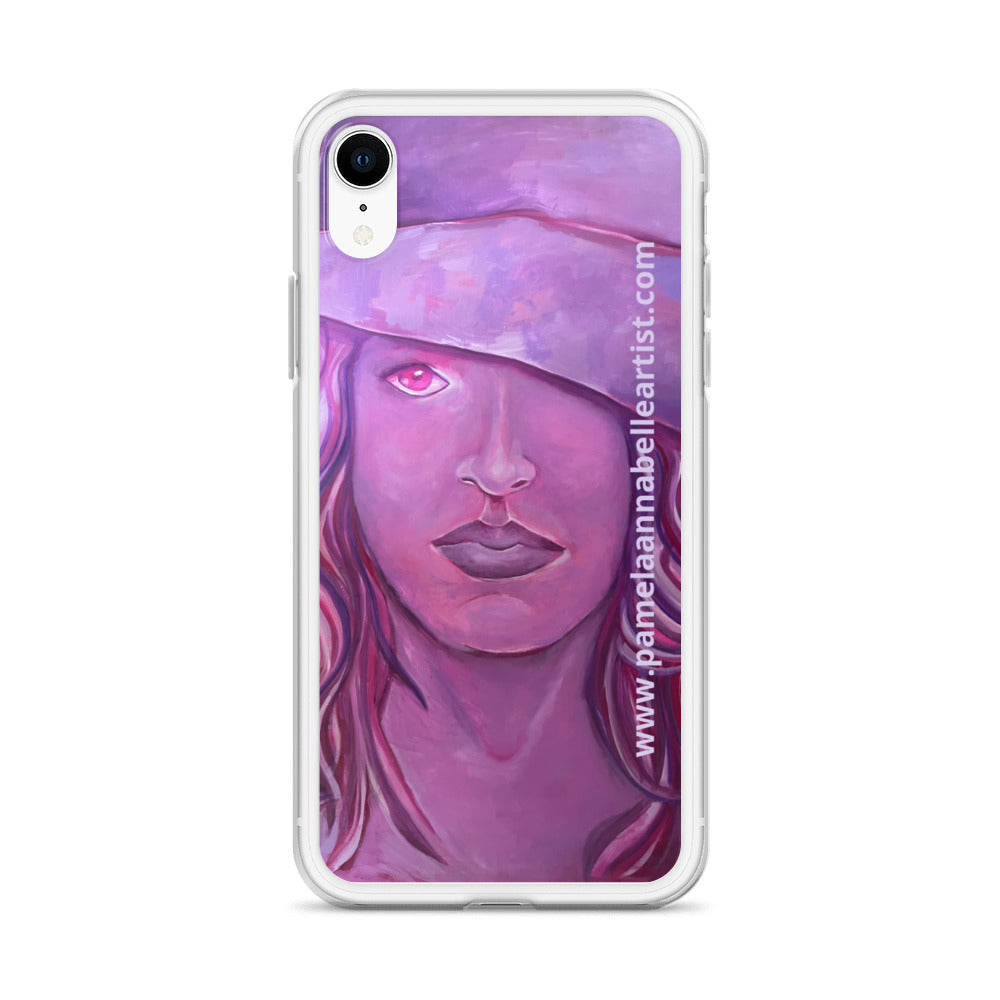 Girl in Pink Hat Art by Pamela Annabelle iPhone Case Accessory