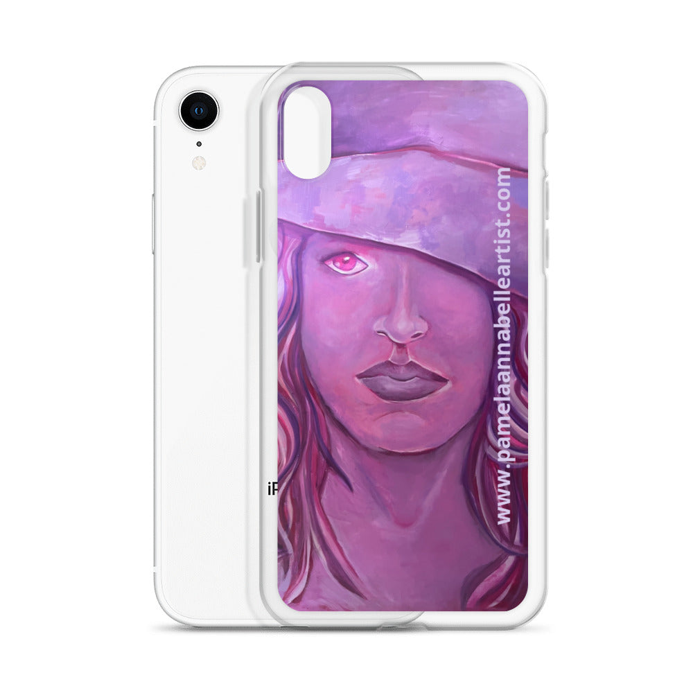 Girl in Pink Hat Art by Pamela Annabelle iPhone Case Accessory