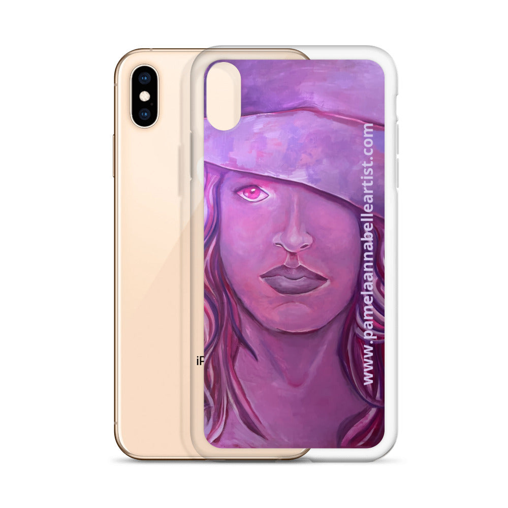 Girl in Pink Hat Art by Pamela Annabelle iPhone Case Accessory