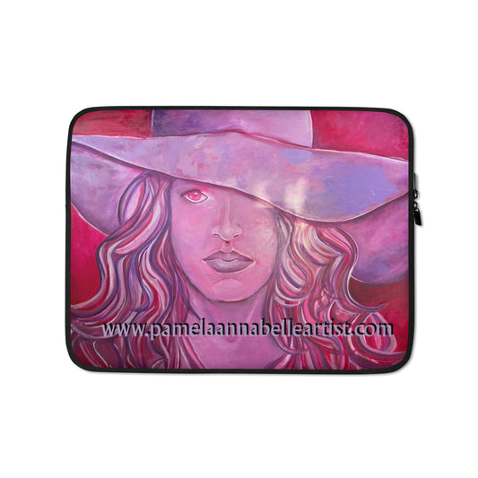 Girl in Pink Hat Art by Pamela Annabelle Laptop Sleeve Accessory