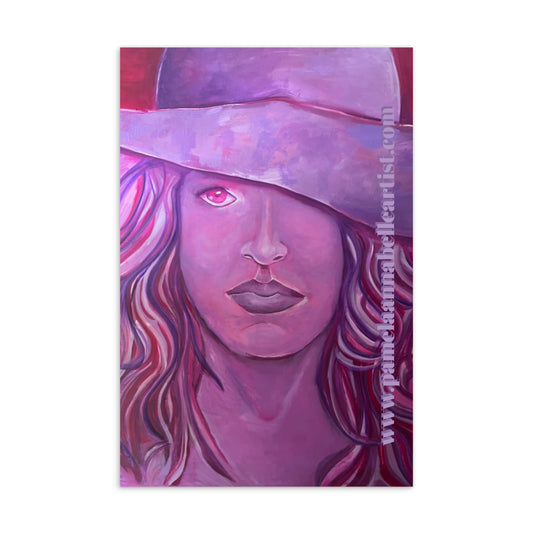 Girl in Pink Hat Art by Pamela Annabelle Postcard